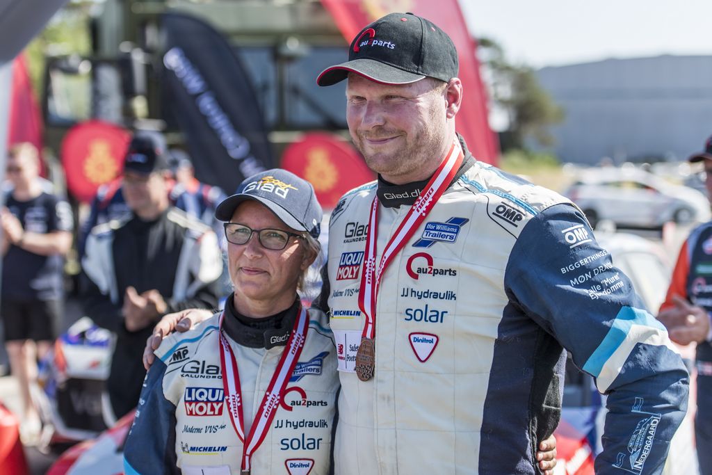 Kenneth Madsen og Mette Felthaus sikrede sig bronze ved DM-ugens DM i rallysprint, som blev afviklet som en del af Rally Aalborg
(Foto: Jokum Tord Larsen)